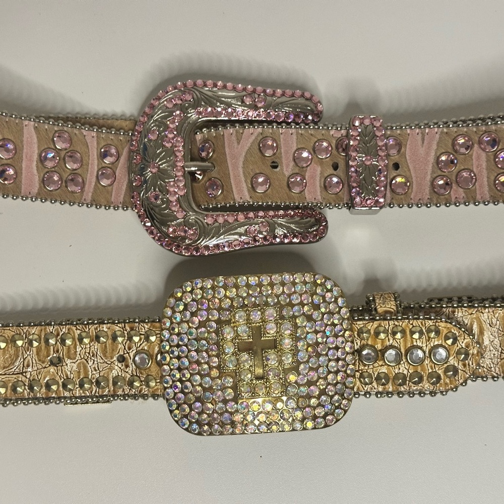 2 Rhinestone belts size large
